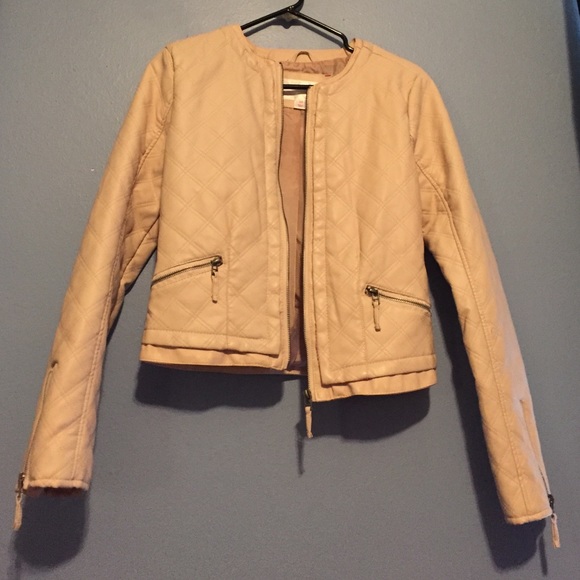 Pale pink/beige  leather jacket