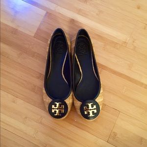 Tory Burch Straw Reva Flats