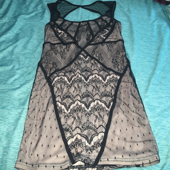 Black lace print dress only worn once