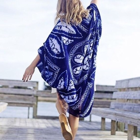 🔹LAST ONE🔹Flower Power Navy Kimono - Picture 4 of 4