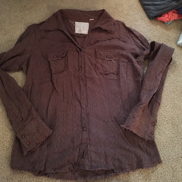 Brown long sleeve top