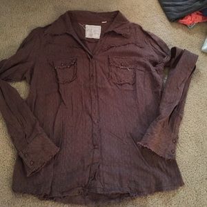 Brown long sleeve top