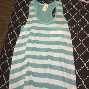 Striped sheer tank top