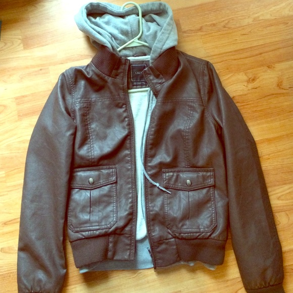 Obey brown leather jacket