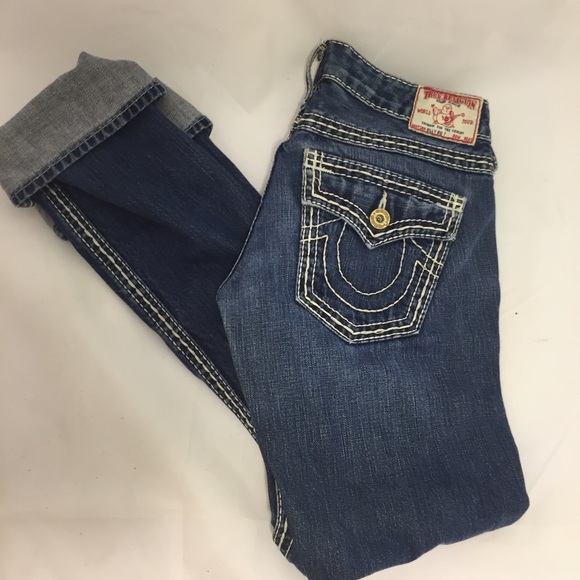 TRUE RELIGION Authentic Size 27 Jeans White Stitch