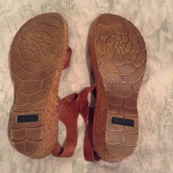 LAST CHANCE Josef Siebel leather tan wedge sandals - Picture 2 of 4