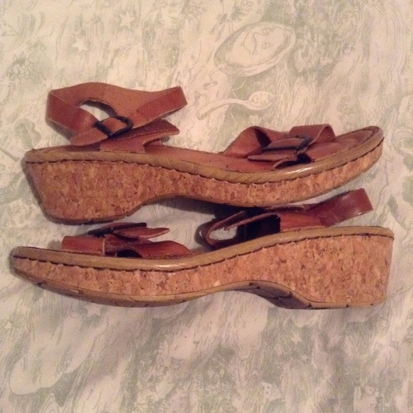 LAST CHANCE Josef Siebel leather tan wedge sandals - Picture 3 of 4