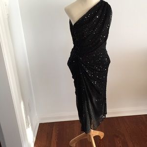 tadashi shoji sequinned 1 shoulder dress