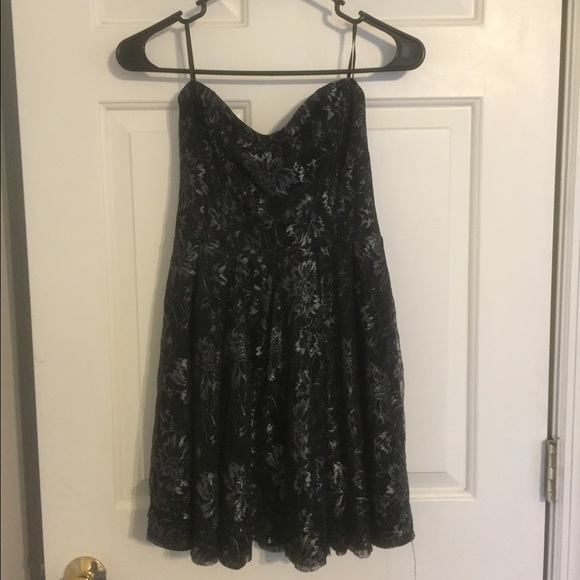 Black and Silver Strapless Dress - Picture 1 of 2