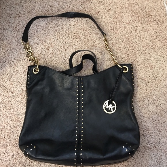 Black large Michael Kors Astor leather purse