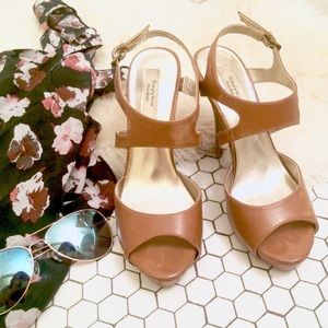 Tan Heeled Sandals