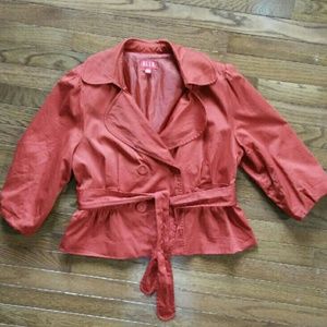 Elle belted cropped trench