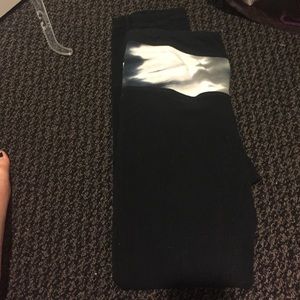 Tie dye embellished black leggings