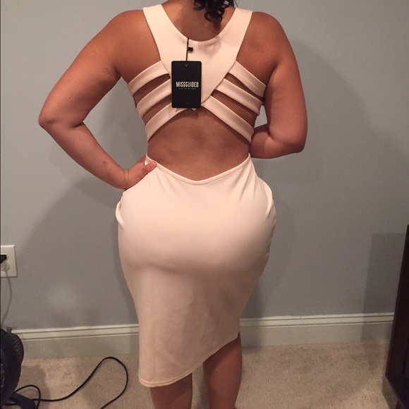 Missguided Dresses & Skirts - Missguided Nude dress with back out