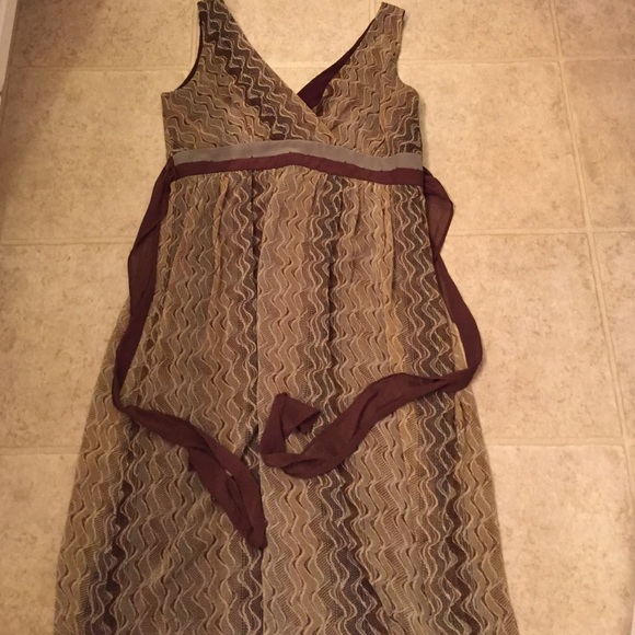 Beautiful green & brown summer sun dress