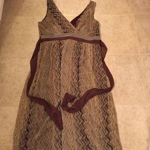 Beautiful green & brown summer sun dress