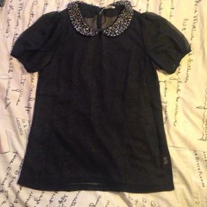 Embellished Sheer Blouse - Urban Outfitters