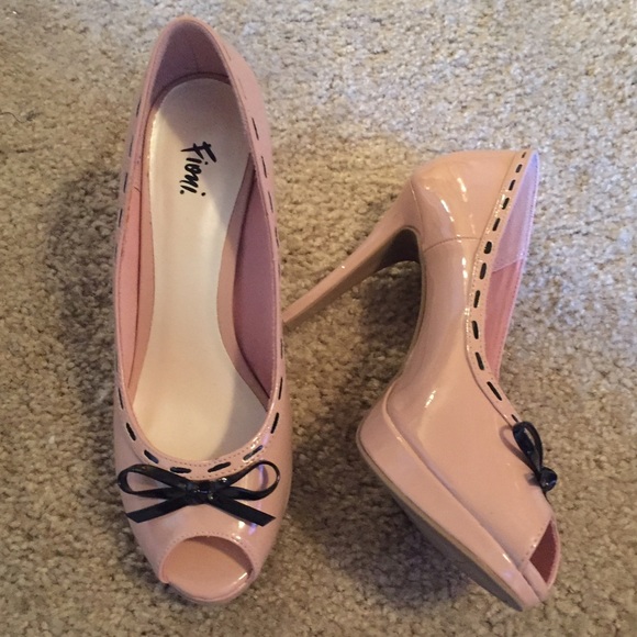 Faux Patton Leather Peep Toe