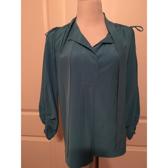 Diane von Furstenberg Turquoise Silk Blouse