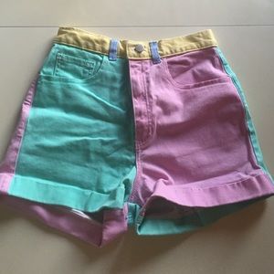 American Apparel High waisted Multicolor Shorts