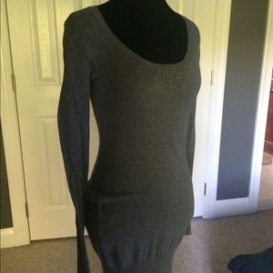 Grey Long Sleeve Sweater Dress
