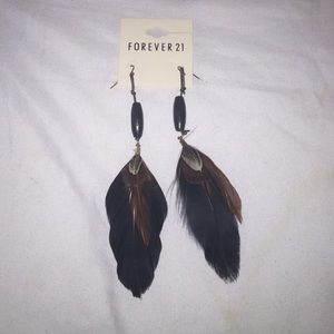 Forever 21 feather earrings