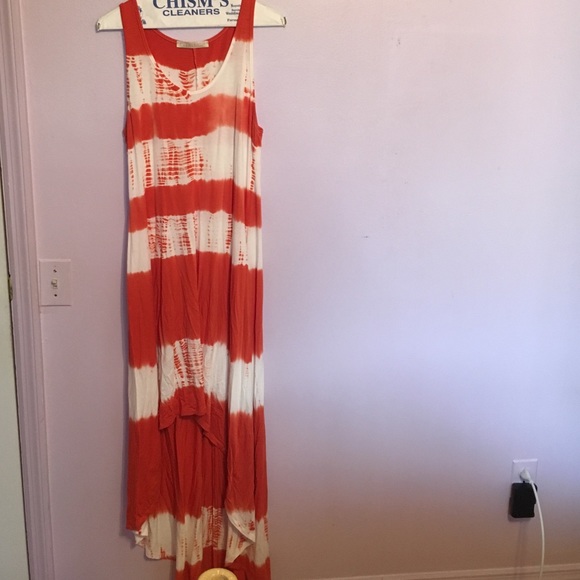 Striped high low dress