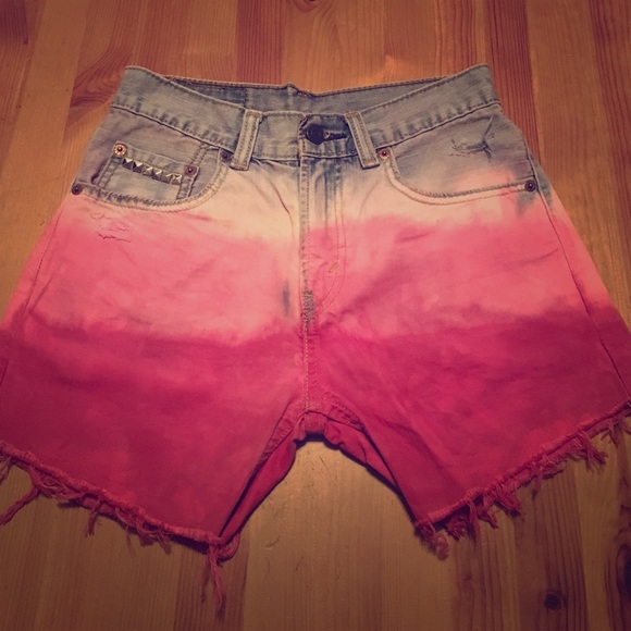 Vintage Levi’s cutoffs studded ombré