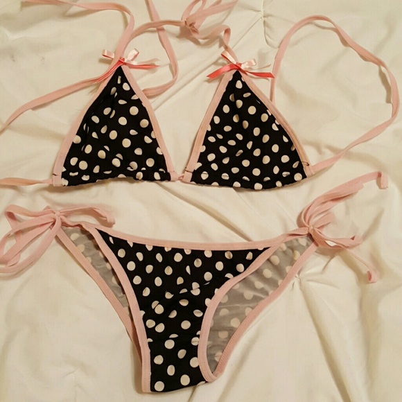 Polka dot cheeky bikini small