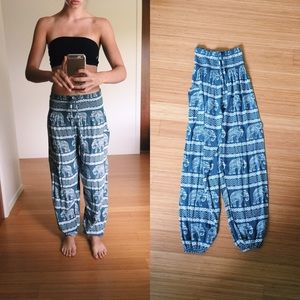 Elephant Print Flowy Pants
