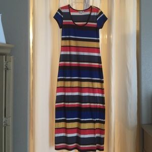 Striped Multi-Colored Maxi Dress.