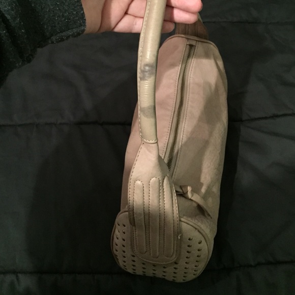 BCBGMaxAzria Cream Suede Studded Bag - Picture 3 of 4