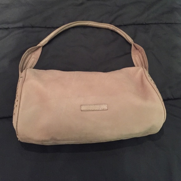 BCBGMaxAzria Cream Suede Studded Bag - Picture 2 of 4