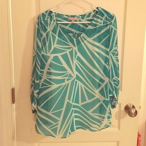 Banana republic geometric blouse size M