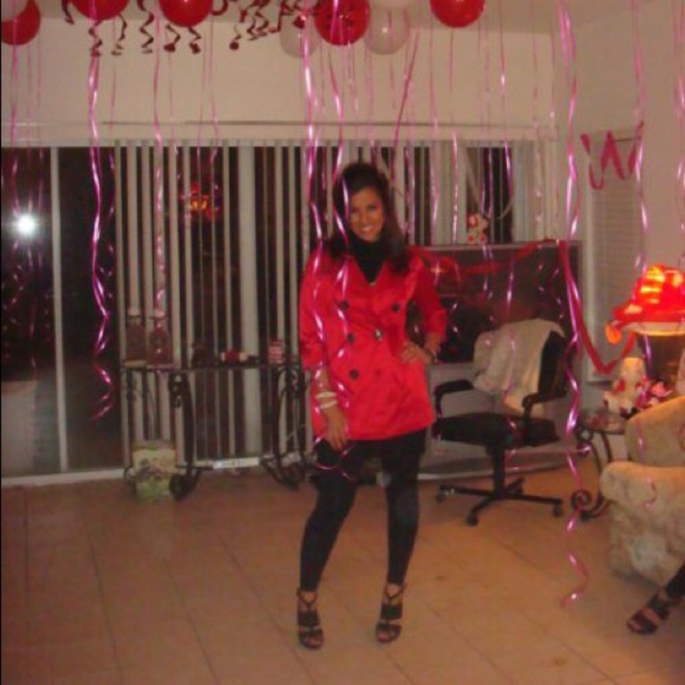 Silky red xoxo coat