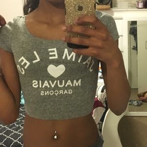 Grey crop top from H&M. Never worn