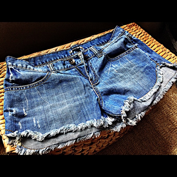 Pants - Distressed Denim Shorts
