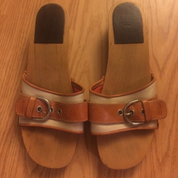Coach Wooden Slide Sandals - Picture 1 of 3