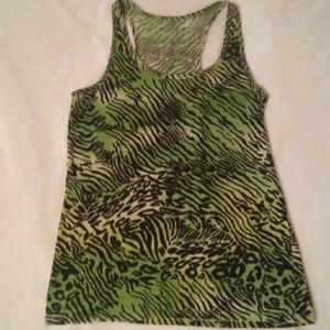 Green Animal Print Tank