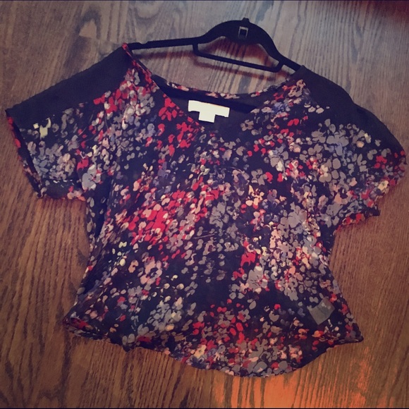 Sheer short sleeve top