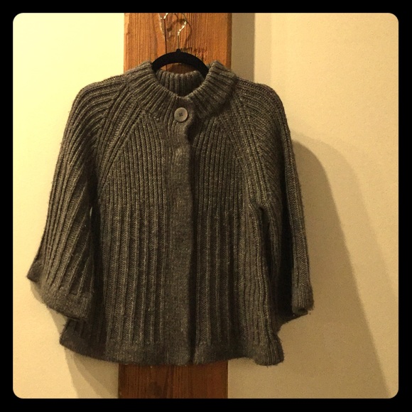 Calvin Klein Gray Wool Bell Sweater 3/4 Sleeves
