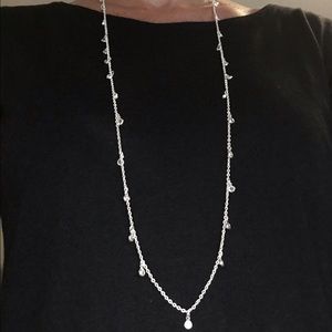 Long silver necklace