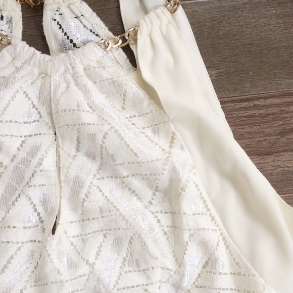 One Large Left! Ivory Asymmetrical Dress - Picture 3 of 3