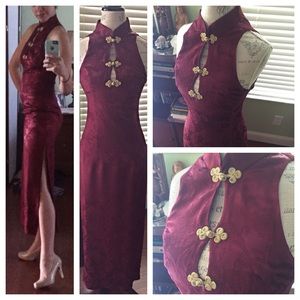 Oriental Mandarin Collar Cheongsam Dress