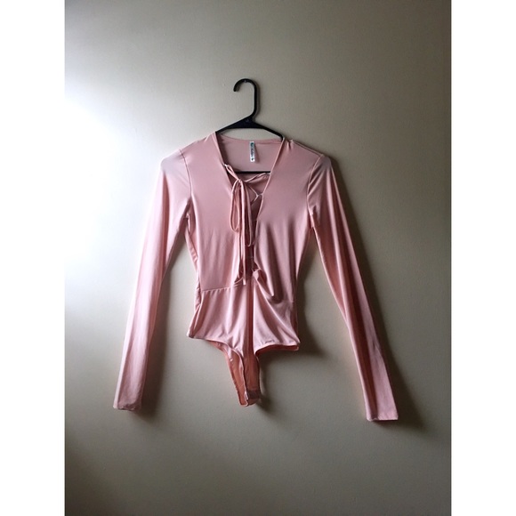 Blush Lace Up Bodysuit - Picture 4 of 4
