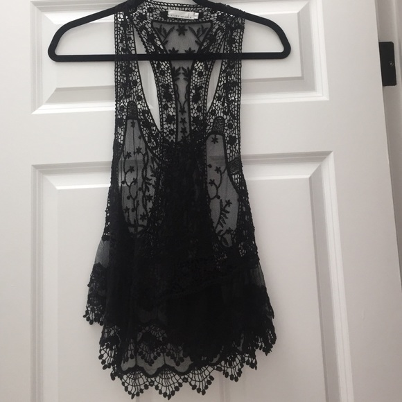 Black crochet Tank top. Only worn once.