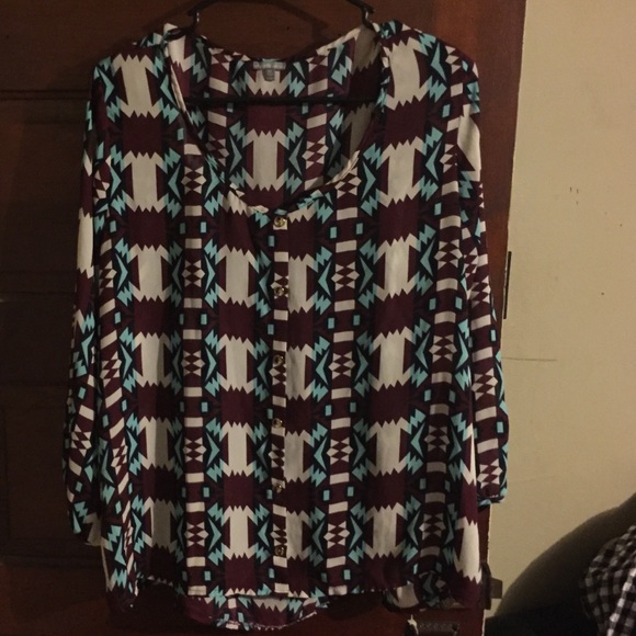 Chiffon Aztec print top