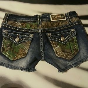 Grace Denim Camo Shorts