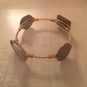 Beautiful gold stone and coin bangle