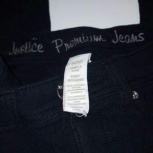 Justice  black knit jeggings girls